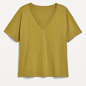 Old Navy V-Neck Olive Green Short Sleeve Women's Top Size:XL